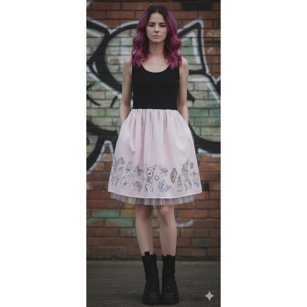 Hot Topic Dress L Kawaii Coquette Pastel Goth Fairy Goth Tulle Martinez Cry Baby